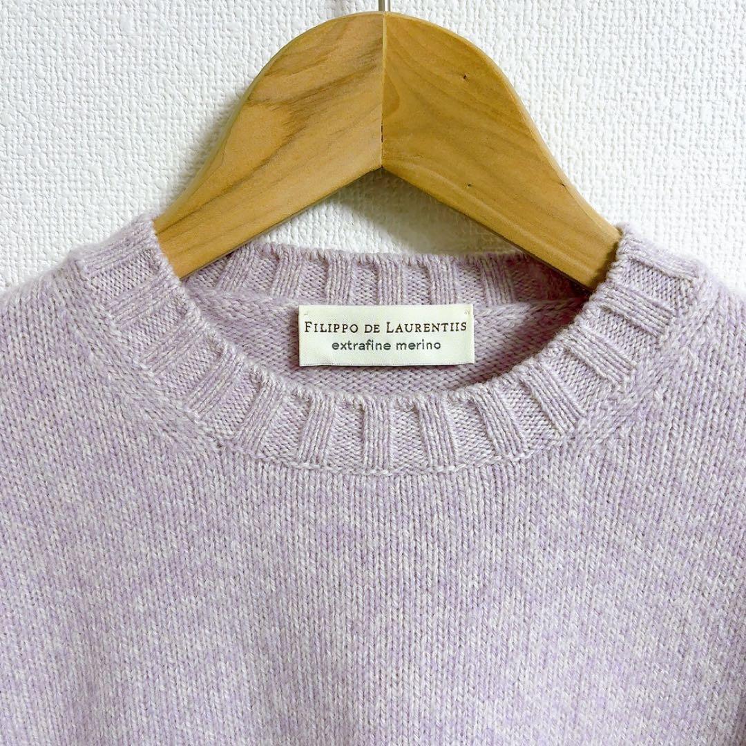 ま*ん様 FILIPPO DE LAURENTIIS✨ラベンダー　クルーネック