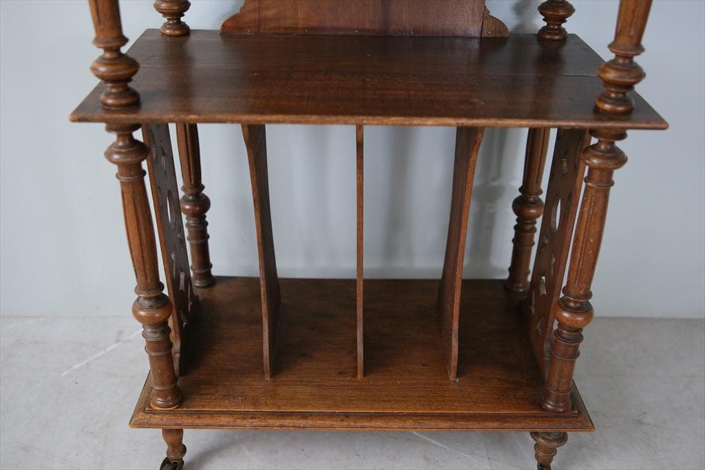 フランスアンティーク木製ミュージックシェルフ/本棚/飾り棚/楽譜立て(90-5)