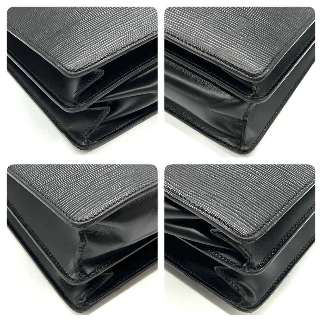 ルイヴィトン　セルヴィエットコンセイエ　ビジネスバッグ　エピ　レザー　黒