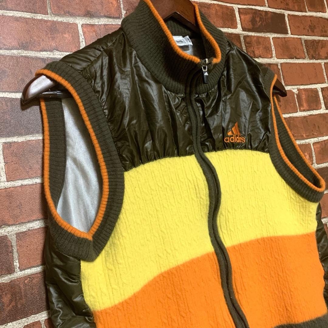 adidas★アディダス★マルチカラー★ウール★ナイロン★ゴルフ★ベスト★古着