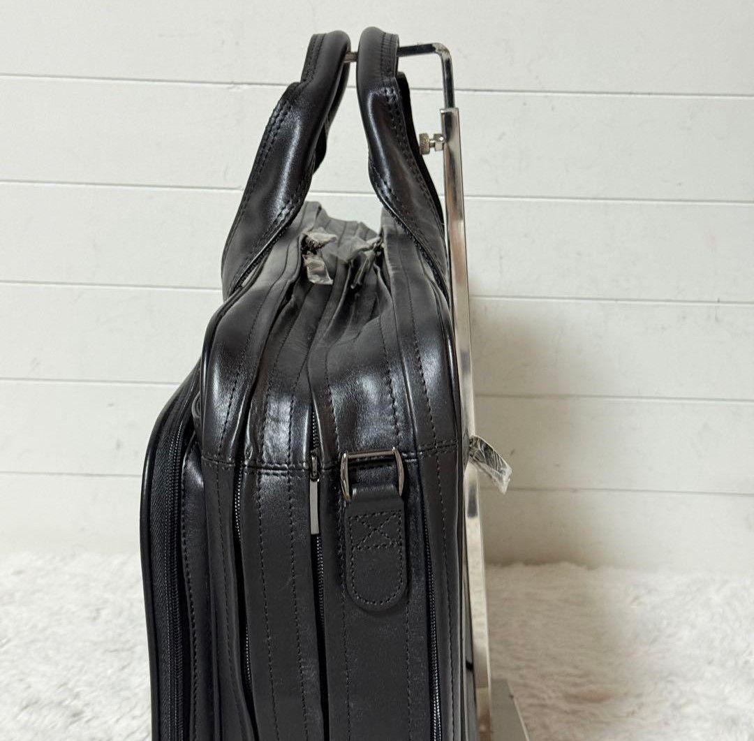 未使用　ゼロハリバートン　レザー　ビジネスバッグ　ブラック　大容量