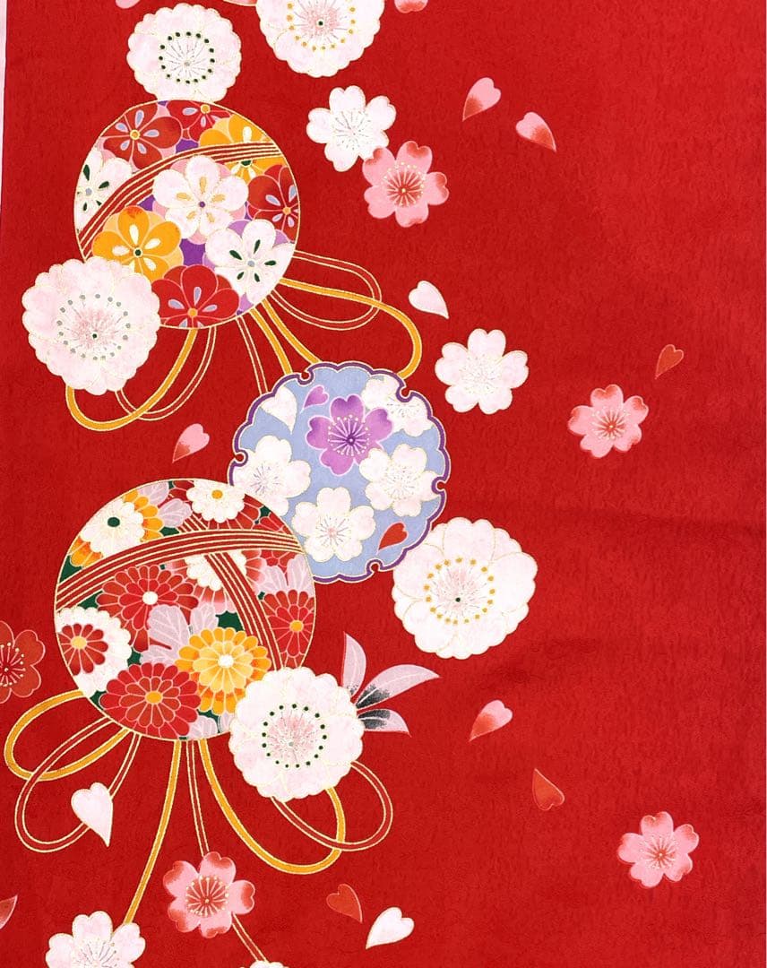 ◎mk-636　未着用　七五三　女の子　着物・襦袢セット　7歳　　1-22