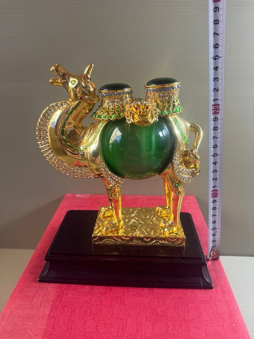 1542 中国美術 りゅうきんらくだ 流金駱駝 金メッキ ラクダ 奮門開拓　2客