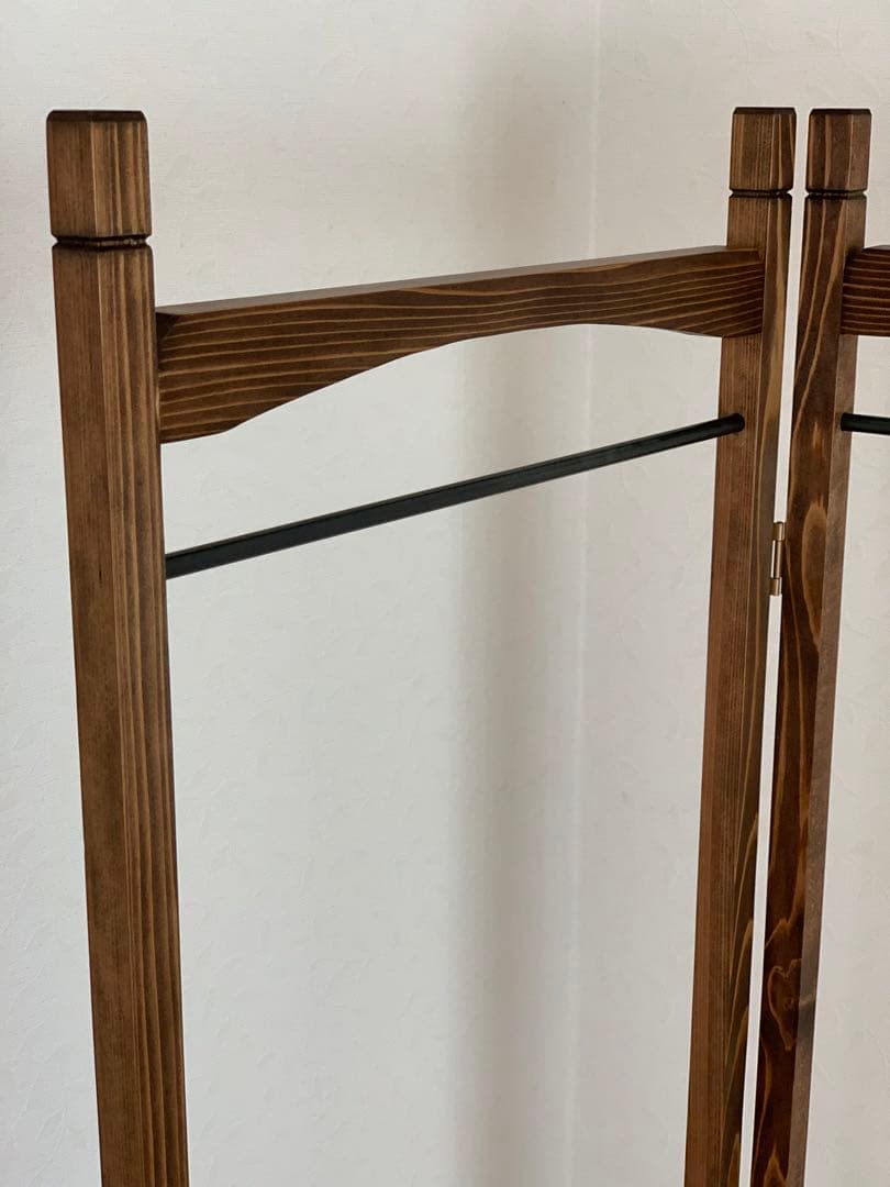 【洋書スタイル】木とアイアンのスリムハンガーラック