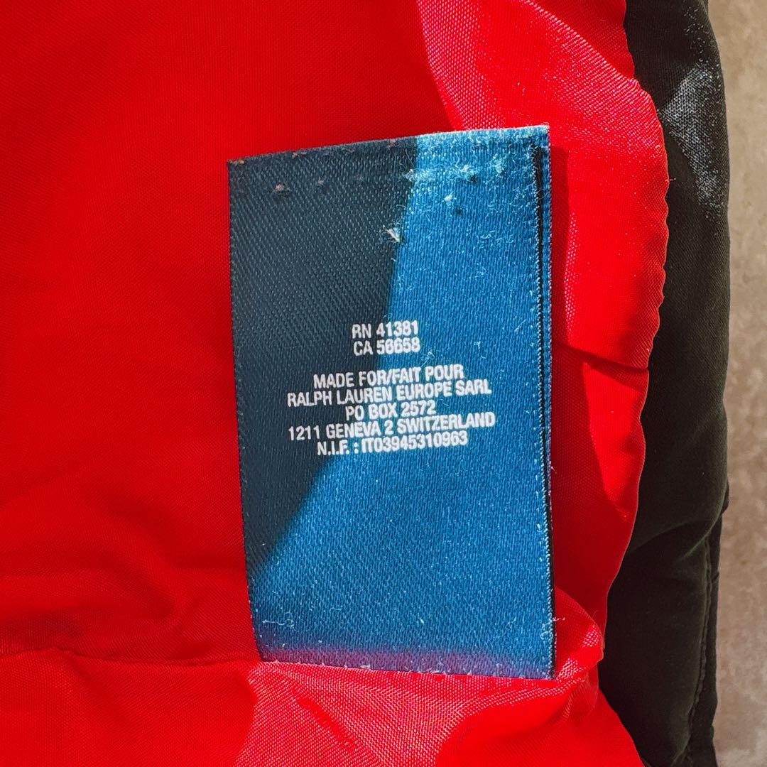 ポロラルフローレン ダウンジャケット ビッグポニー刺繍 黒 キッズM10-12