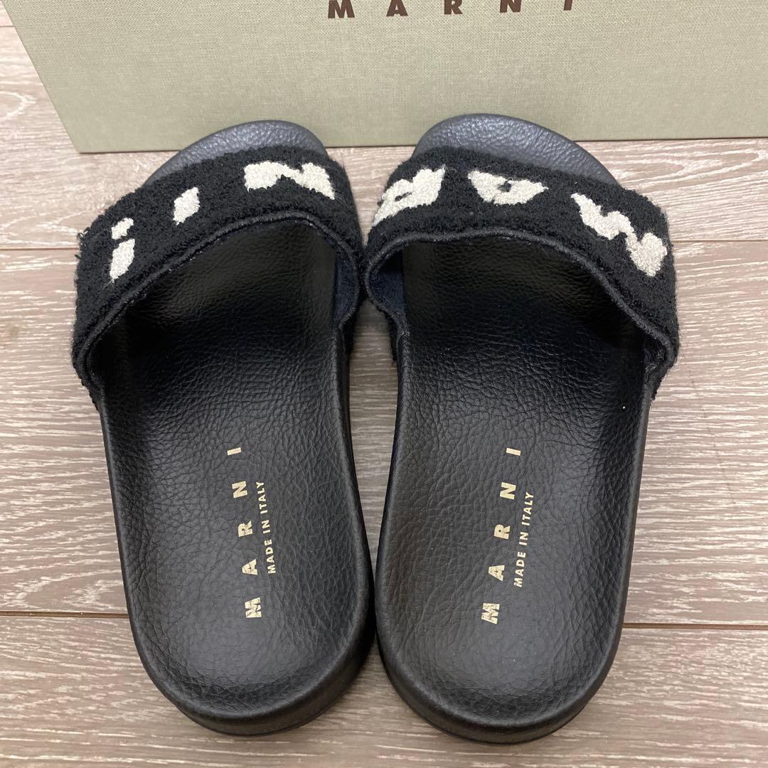 MARNI ロゴ入り ブラック サンダル 37