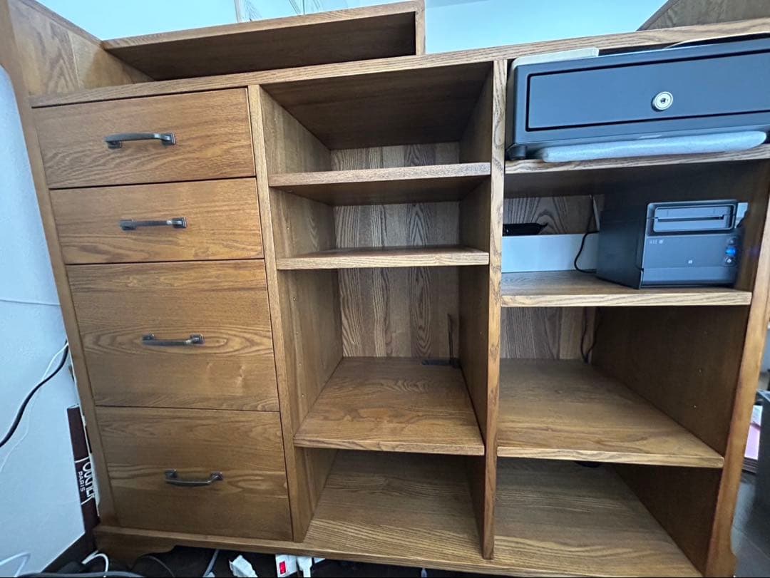 rin【美品】アンティーク調木製カウンター/ビューティーガレージ限定品