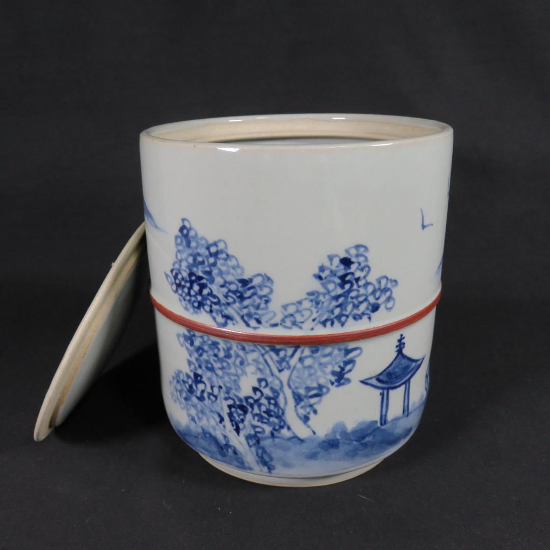 水指 水差 在銘 茶道具 染付 山水 風景 茶器 茶会 茶の湯