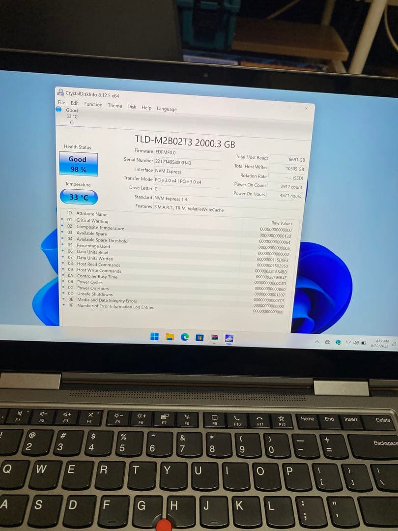 Windowsノート本体 ThinkPad X1 Yoga5-i7-10th,2tb,16gb,4K