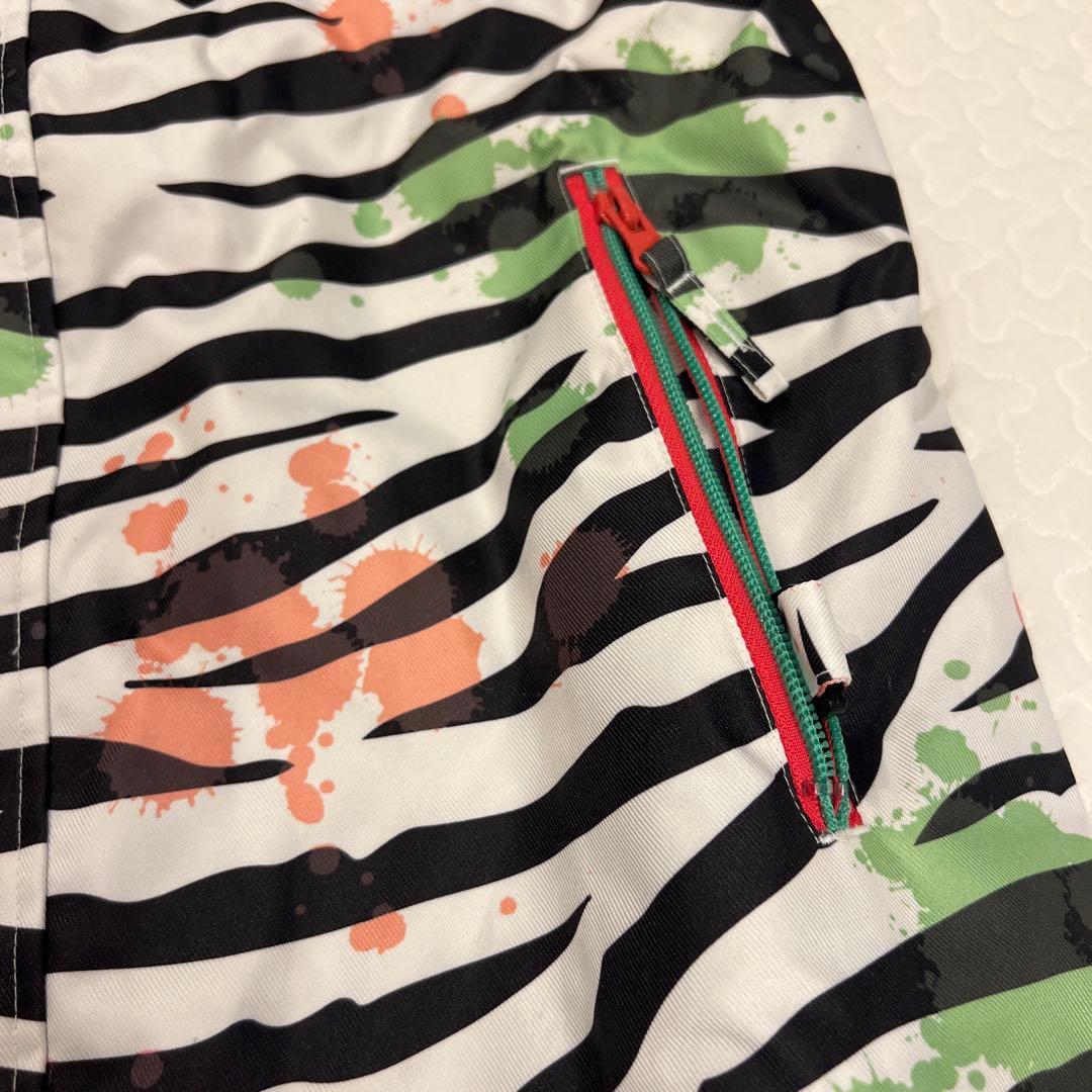 【美品】スノーウェア レディース ゼブラ柄ジャケット イエローパンツ 2点セット