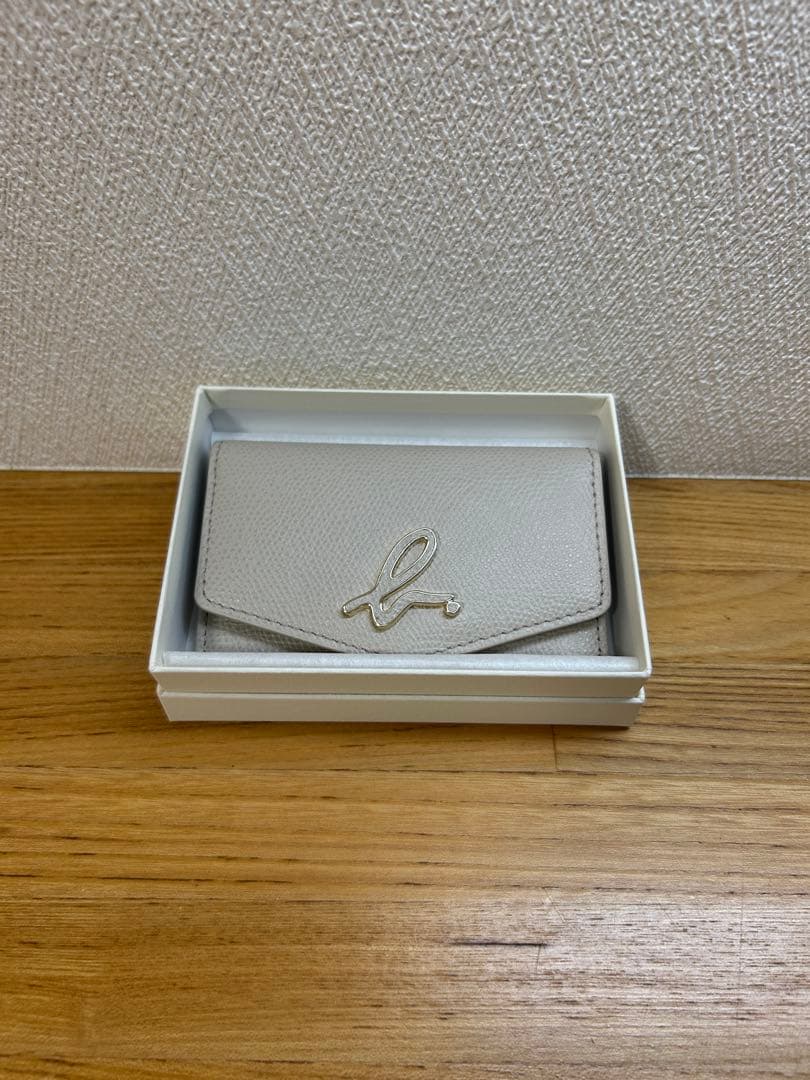 【ろる】agnès b. グレー レザー 名刺入れ
