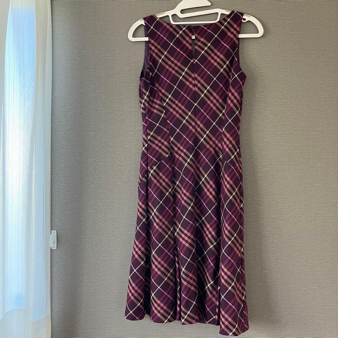 極美品 バーバリーブルーレーベル ワンピース ノバチェック 38