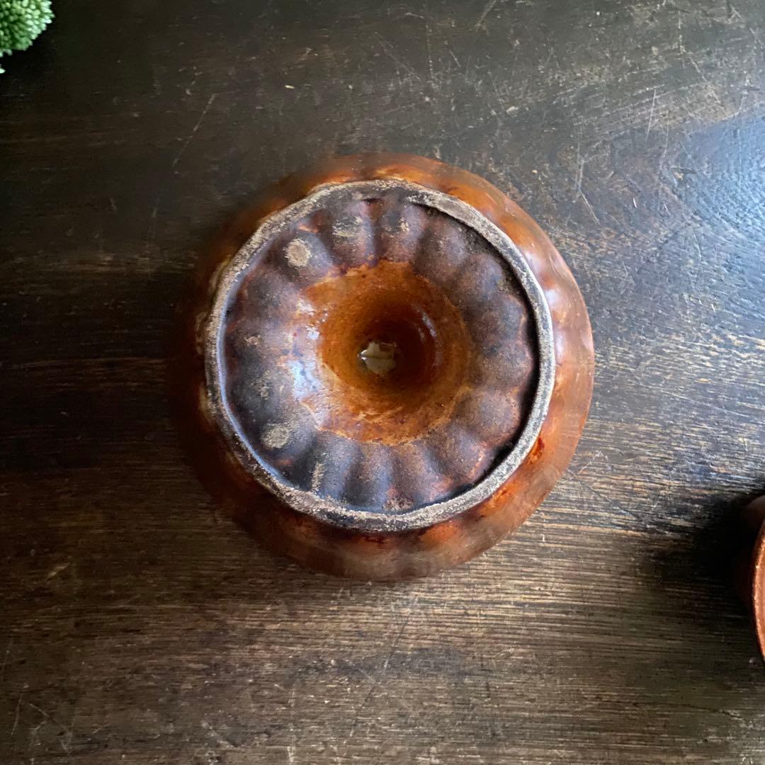 フランスアンティーク　陶器製　クグロフ型　お菓子型　2個セット