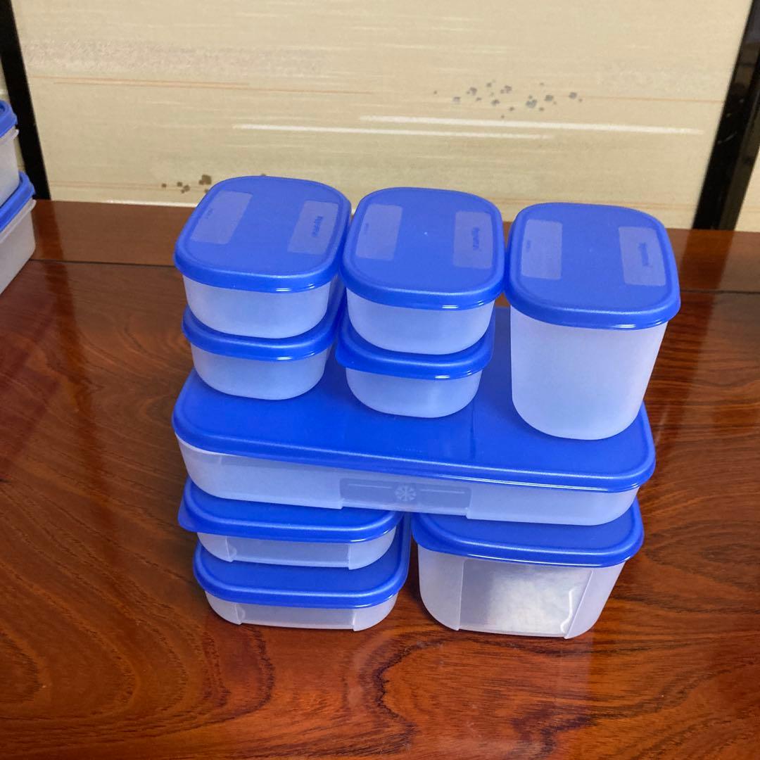 タッパウェアブルートライアルセット、MMだ円28センチ他全部で15点新品未使用品