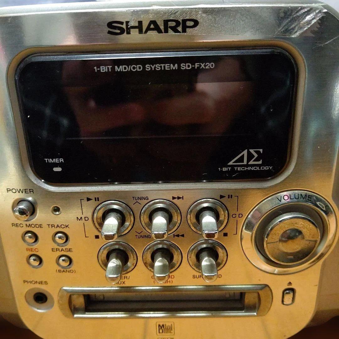 ジャンク品 SHARP 1ビットMD/CDシステム SD-FX20-G