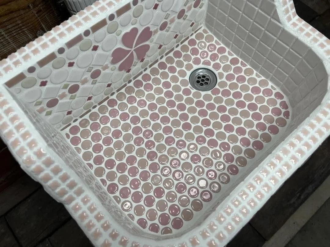 作善堂タイルシンク流し台　美濃焼タイルシンク　タイル流し　ＸＳサイズ　5034