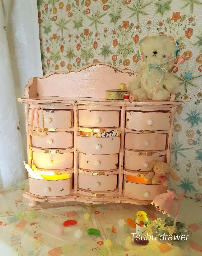 アンティーク・ヴィンテージ調　シャビー　ドロワー　置き型