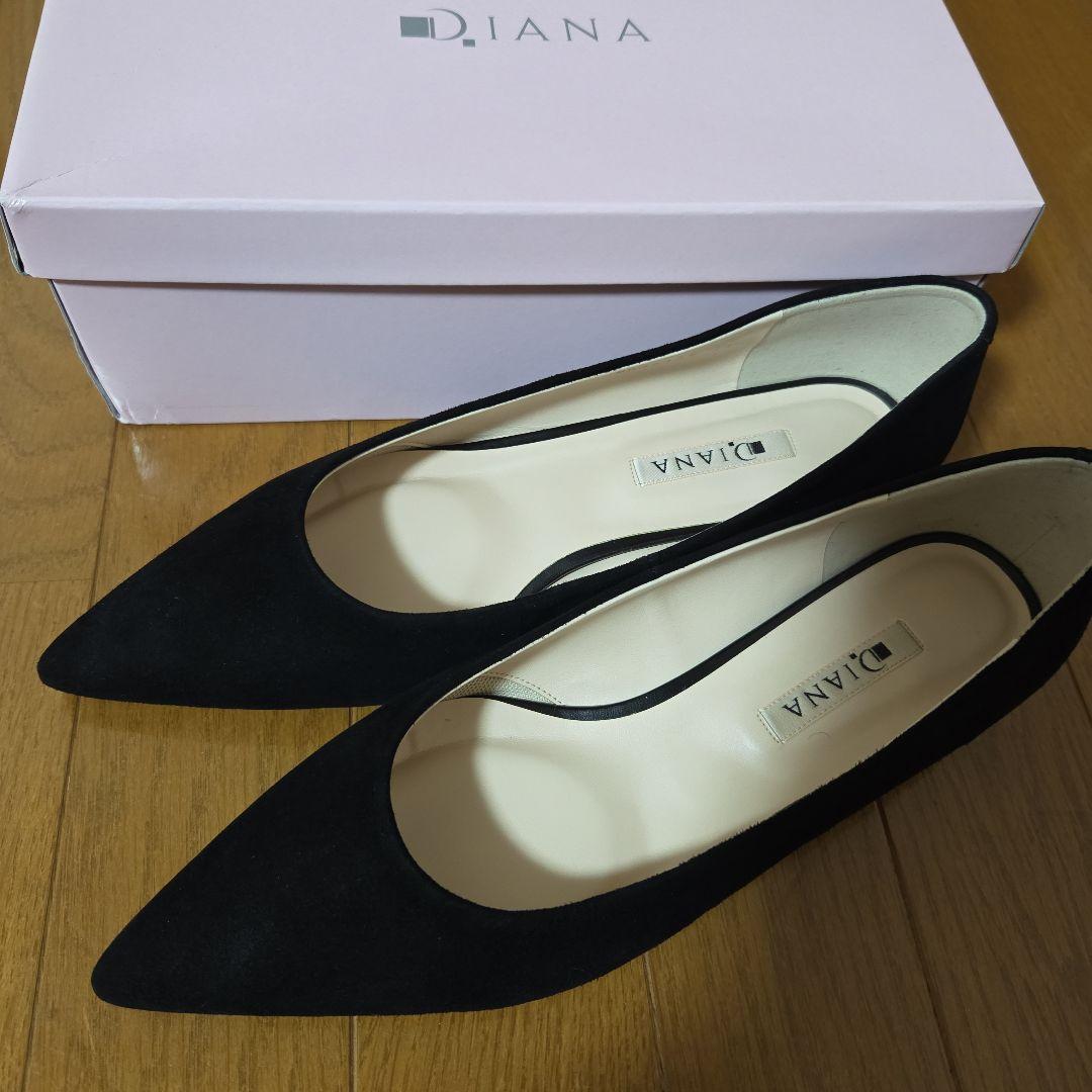 K*様 【新品未使用】ダイアナ DIANA ローヒール フラットパンプス ブラッ