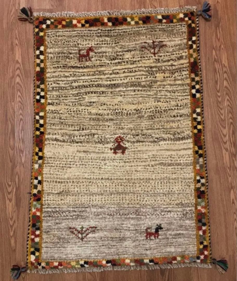 ペルシャギャッベ (ギャベ) 玄関マット No:4402