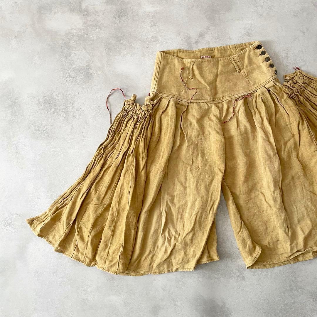 KAPITAL アミッシュパンツ ギャザー 変形 リネン ラップ ガウチョ 1