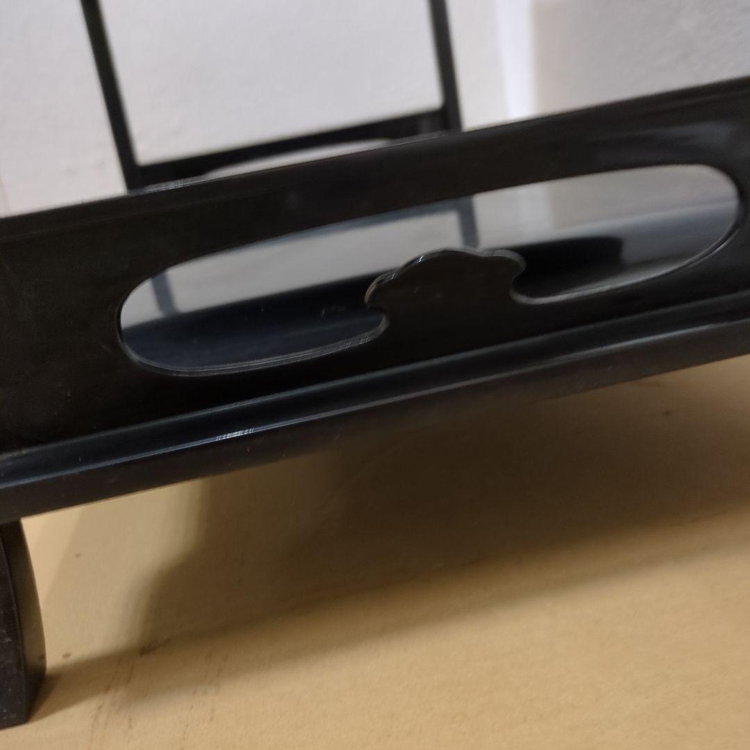 ボス　骨董　飾り台　木製　漆器　真塗　台　二段