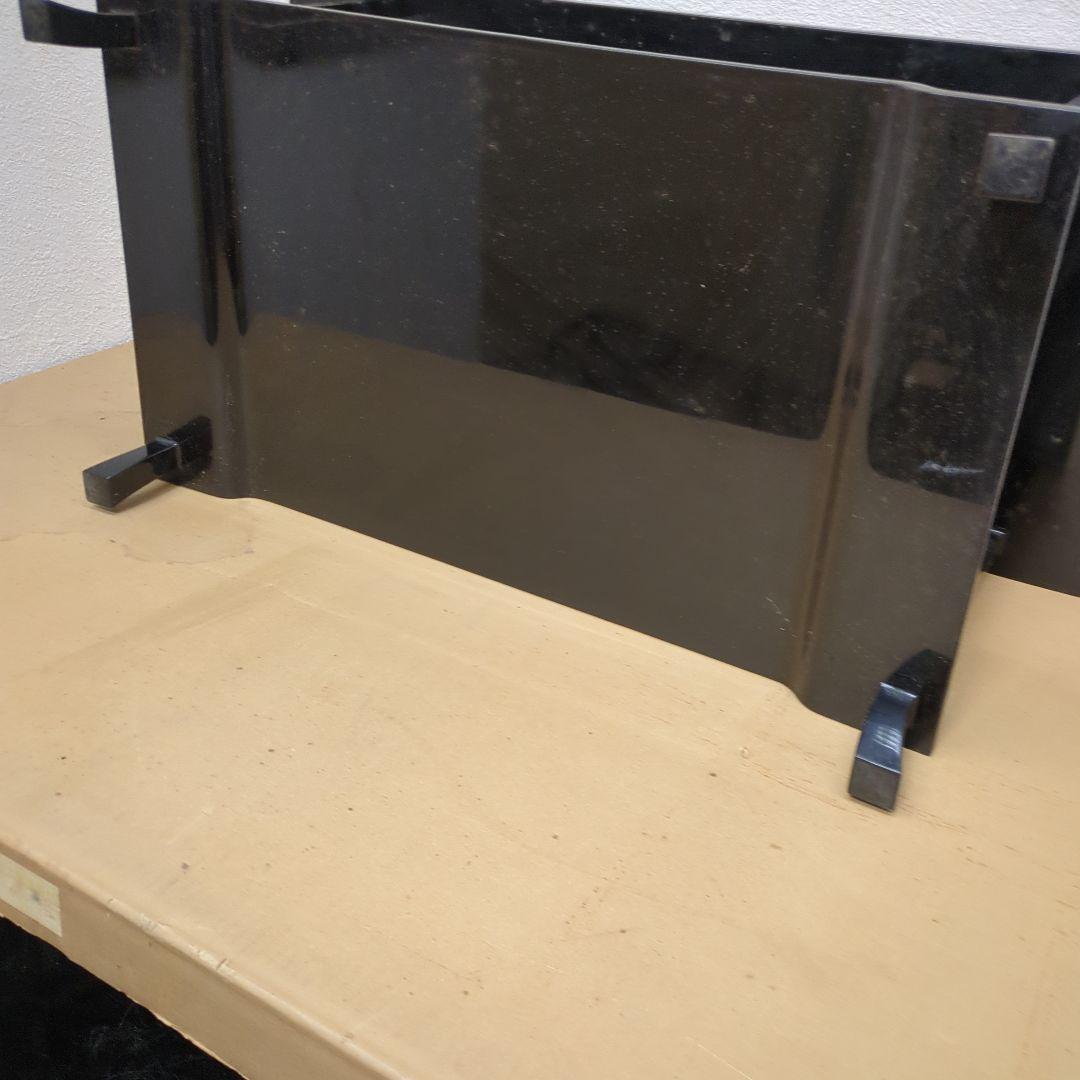 ボス　骨董　飾り台　木製　漆器　真塗　台　二段