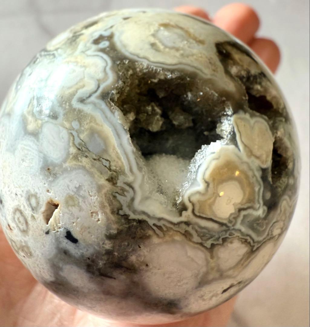 8thvein オーシャンジャスパー スフィア 丸玉 ① ジオード 天然石
