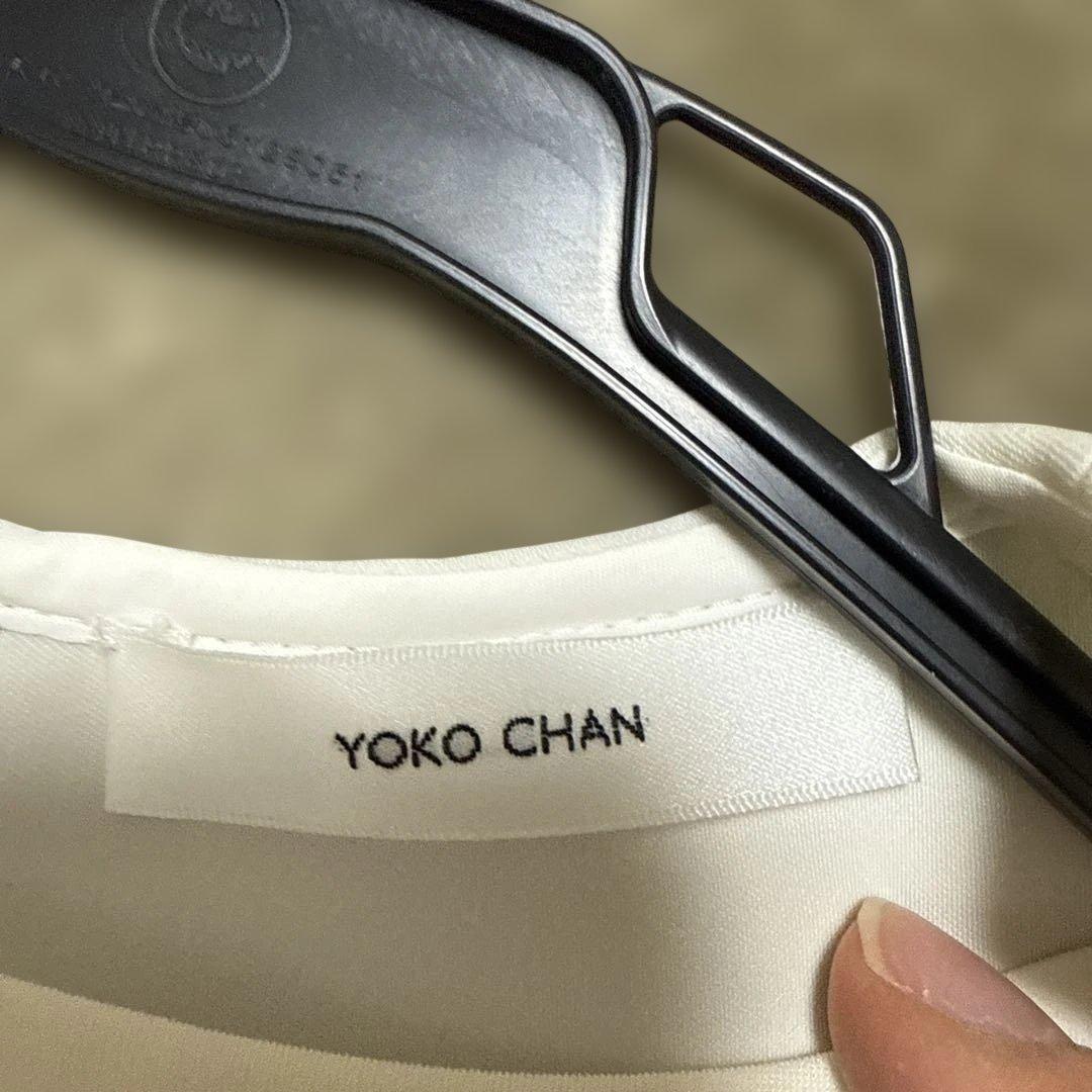 美品 YOKO CHAN ホワイト ティアード長袖シャツ