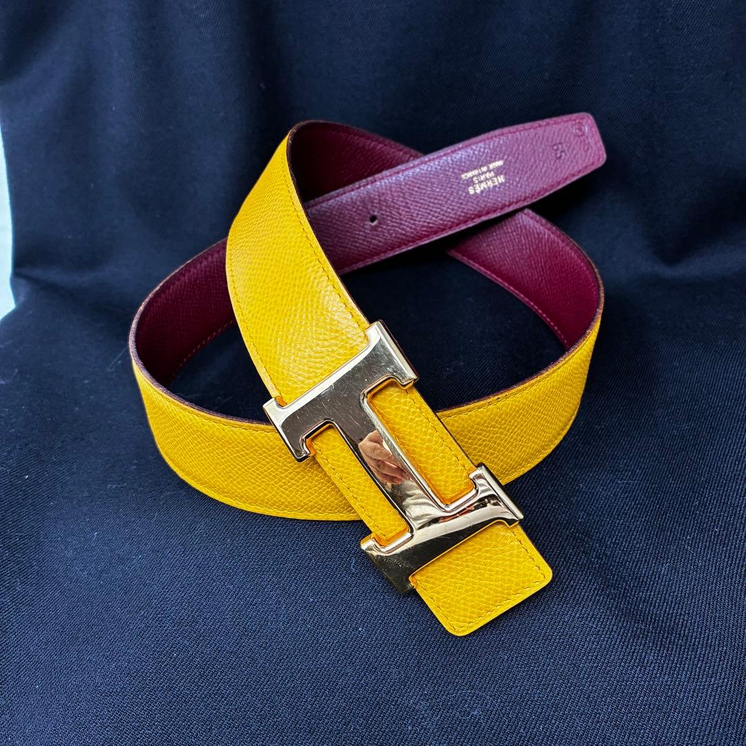 美品　 エルメス コンスタンス レザー ベルト レディース リバーシブル