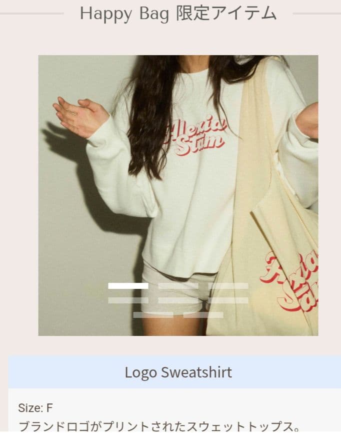 新品未試着☆Alexia Stam ロゴ入りスウェットトレーナー