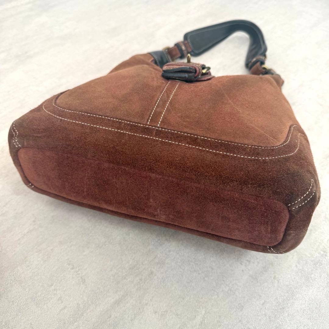 バッグ Vintage Coach Hampton Suede Hobo Bag