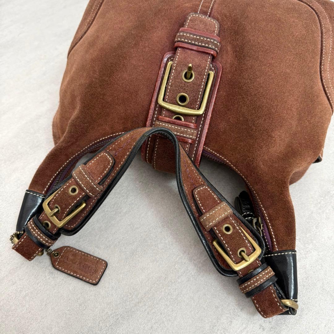 バッグ Vintage Coach Hampton Suede Hobo Bag