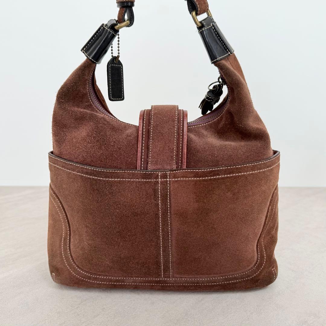 バッグ Vintage Coach Hampton Suede Hobo Bag