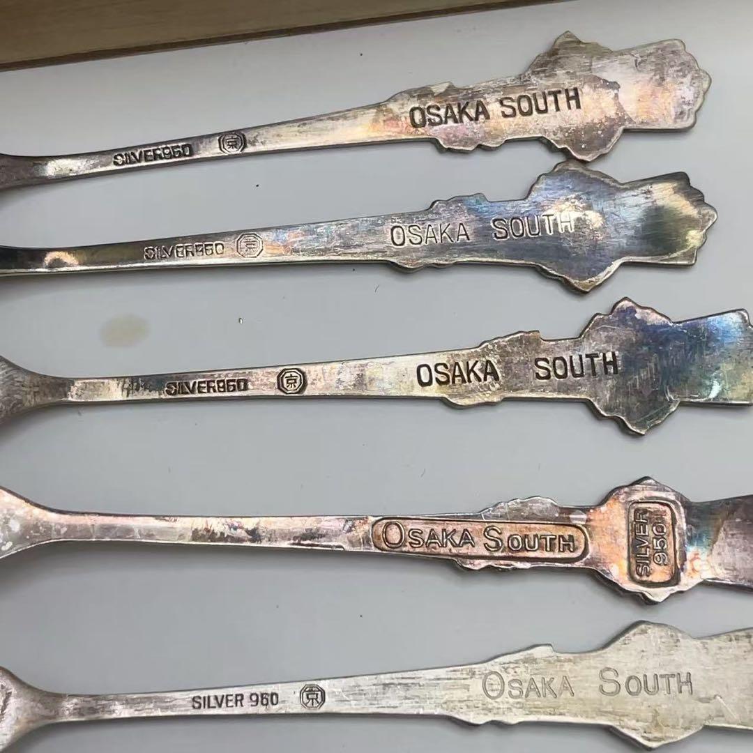 ライオンズかクラブ 銀製 フォーク 5本セット 桐箱付き SILVER刻印