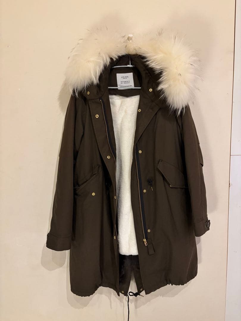 【極美品】イエナ　IENA モッズコート　38サイズ　カーキ　ラクーンファー