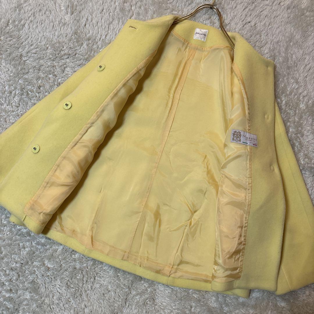 美品＊NOLLEY'S ノーカラーハーフコート　MANTECO オーバーサイズ