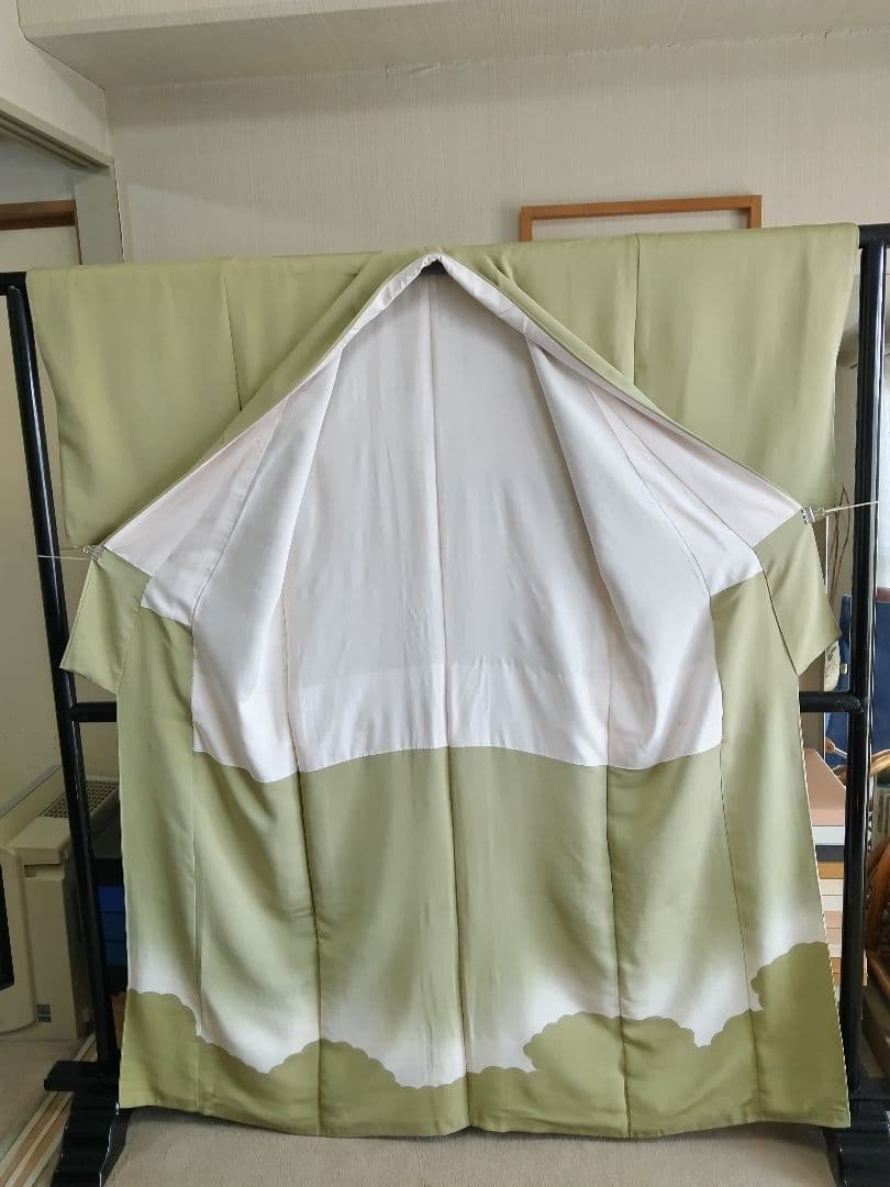 T-293 色留袖 寿光織 樹木 風景 袷 三ツ紋 暈し 金銀糸 美品