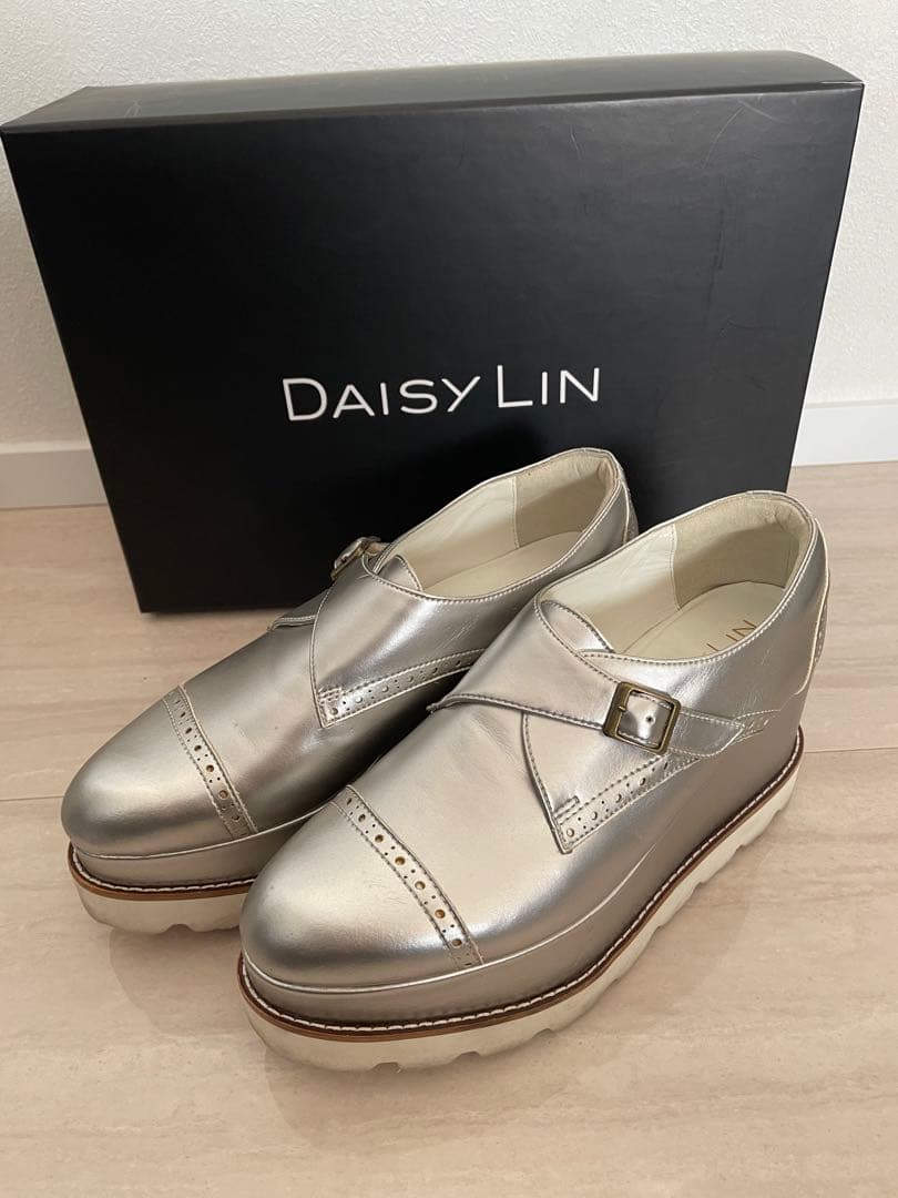 DAISY LIN シルバー ウェッジソール ローファー36