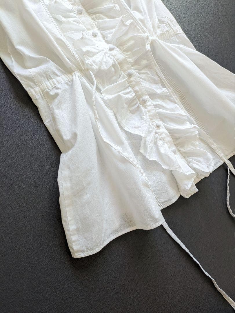 ピンクハウス／フリル♪ 羽織りにもなるゆったりフリルブラウス ホワイト 白
