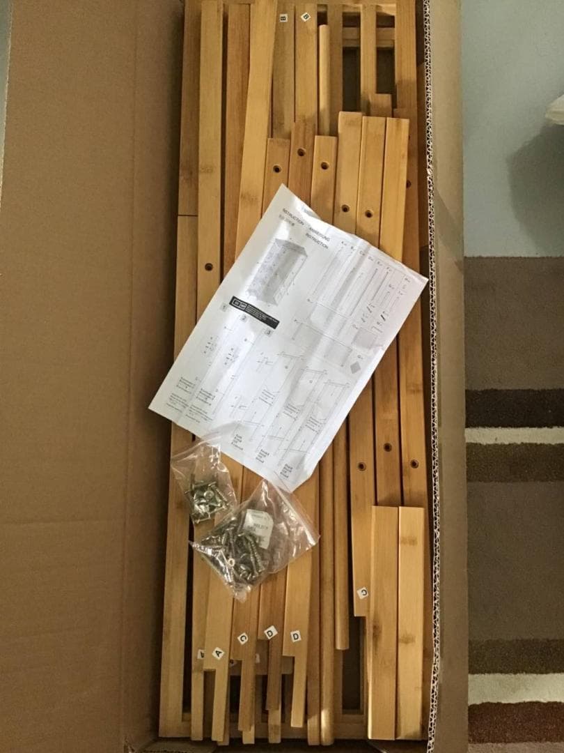 大容量ハンガーラック 竹製 カーテン・棚付き 幅90cmx高さ146cm