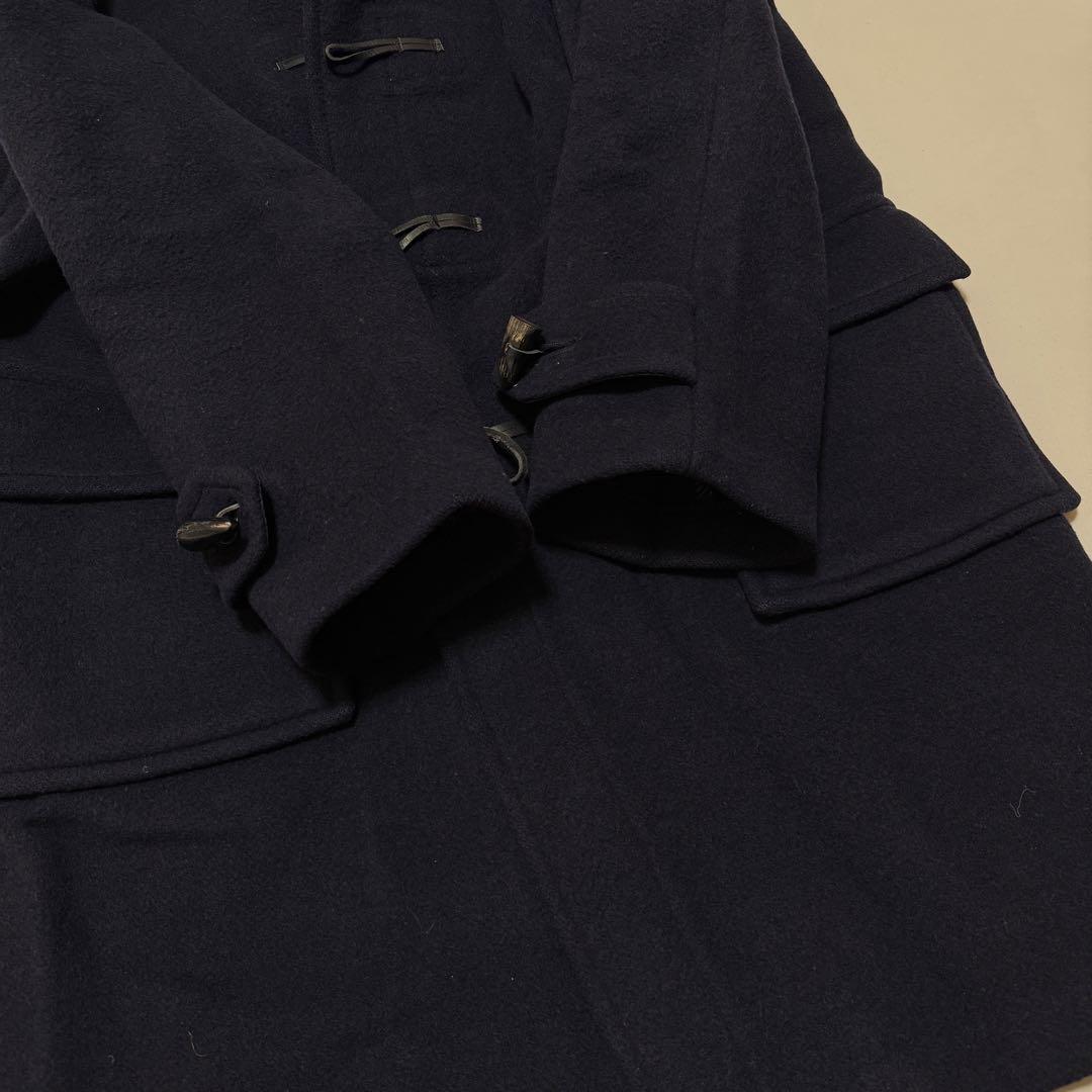 バーバリー ノバチェック ウール ロング ダッフルコート ネイビー 大きいサイズ