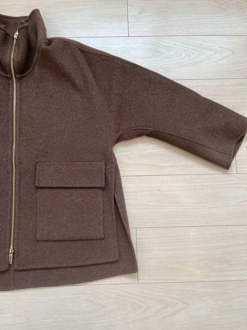 NOBLE ノーブル　リバー　ジップ　コート　ブルゾン　36 ブラウン