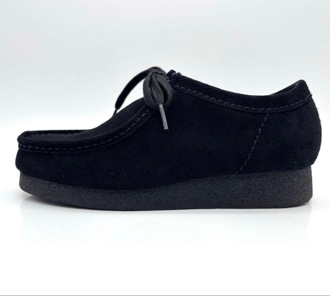 ★【ほぼ未使用品】Clarks ワラビー WP 防水 スエード 黒 24.5