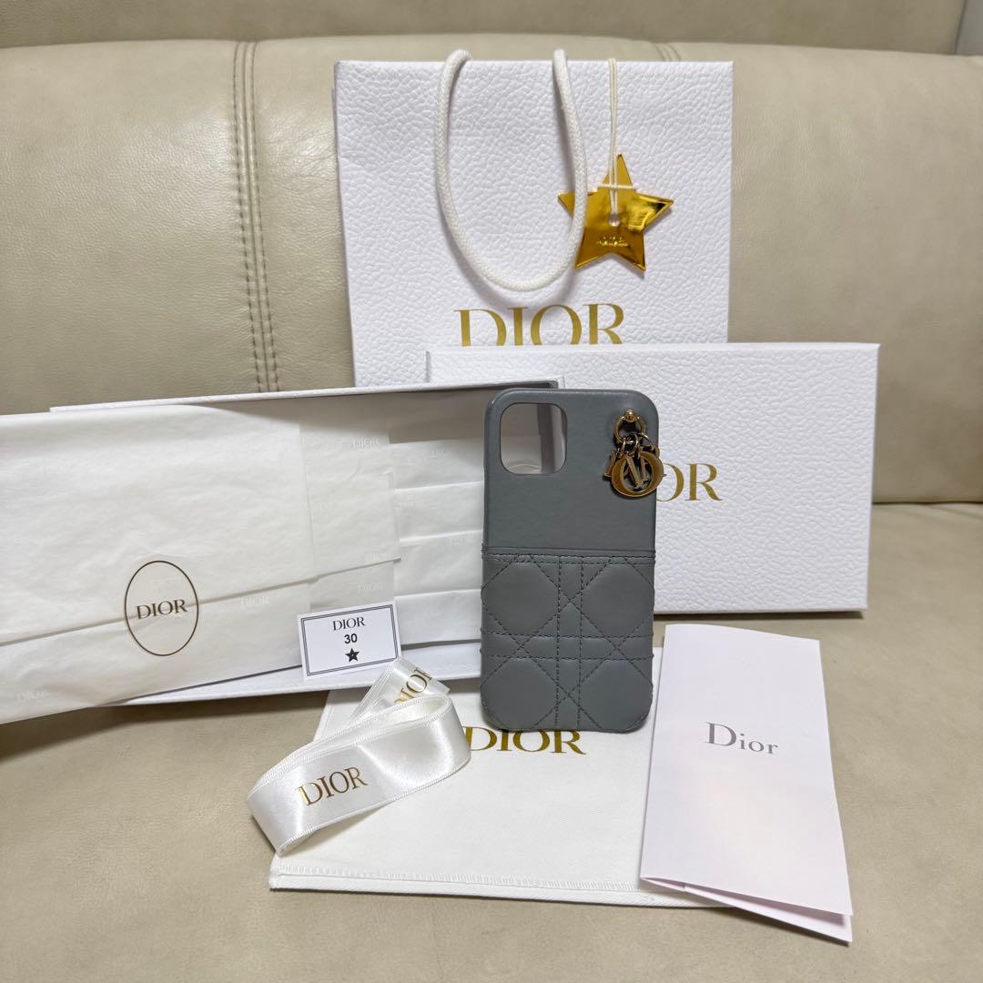 Dior iPhoneケース グレー キルティング