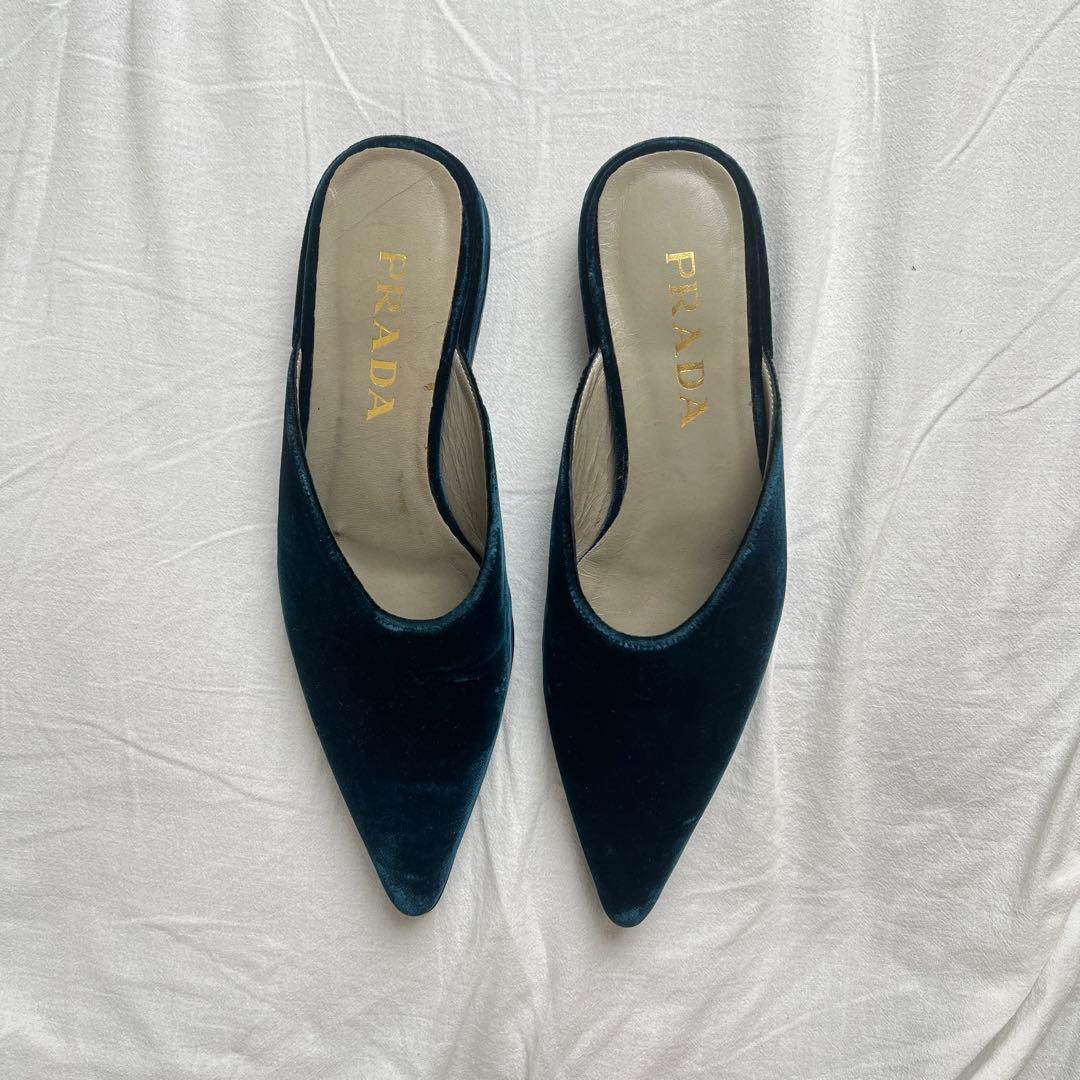 靴 PRADA Velvet Mules
