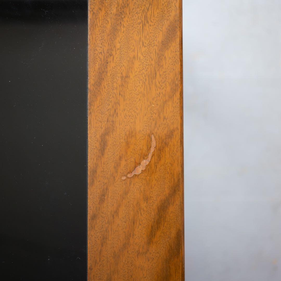 ナラ材　ブラウン色 センターテーブル ガラス天板