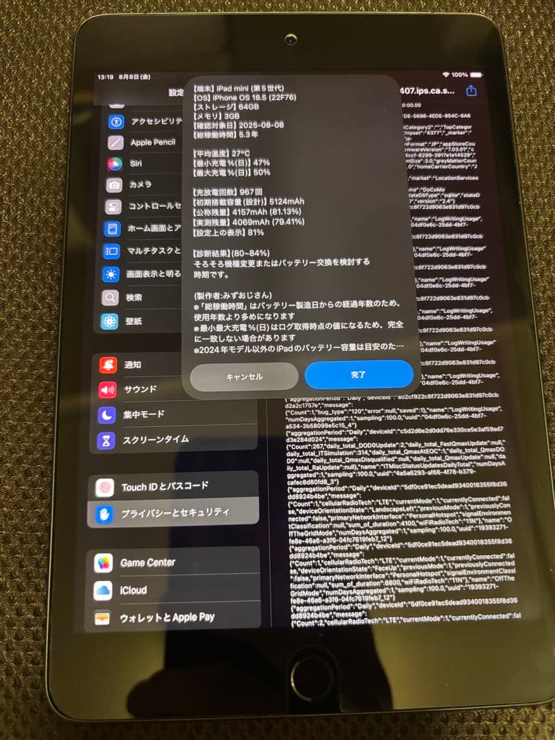 iPad mini 第5世代 64GB Wifi グレー