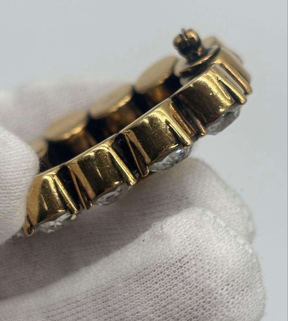 GUCCI グッチ ブローチ ダブルG クリスタル ラインストーン メタル GG