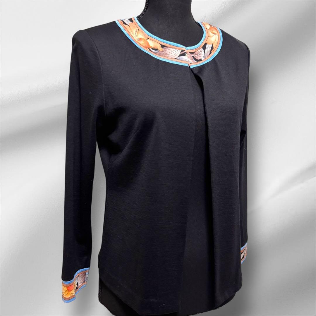 LEONARD 【レオナール 】カーディガン　トリムストール ウール【Ｌ】