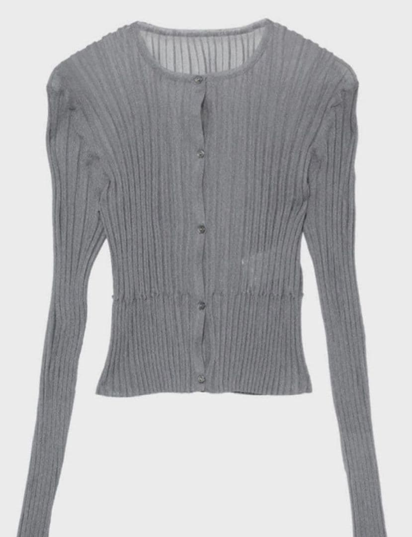 STUNNINGLURE スタニングルアー シアーリブカーディガン　美品　グレー